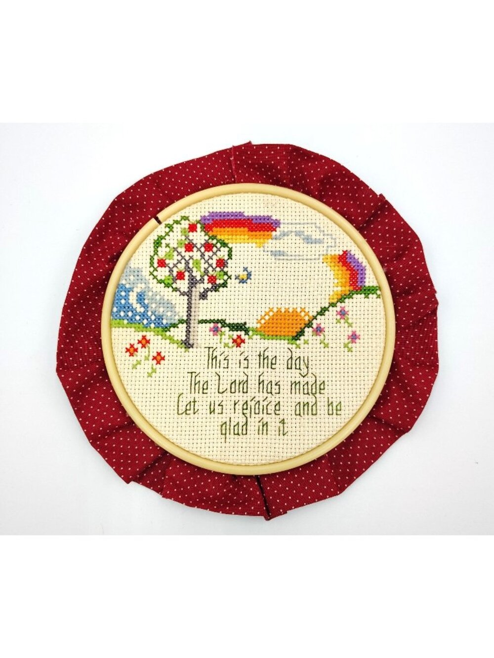 Handmade Needlework Psalm 118 24 Cross Stitch Christian Wall Hanging